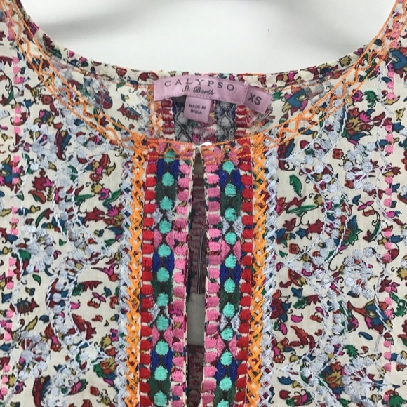 Calypso St. Barth Two Piece Short Set Embroidered Top & Shorts Beach Size XS - Picture 3 of 8